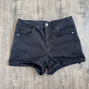 American Eagle Black Denim High Rise Shortie